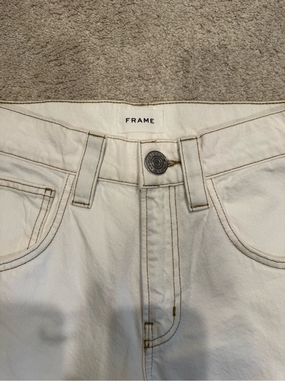 Frame Denim Women’s Off-White Straight Leg Jeans